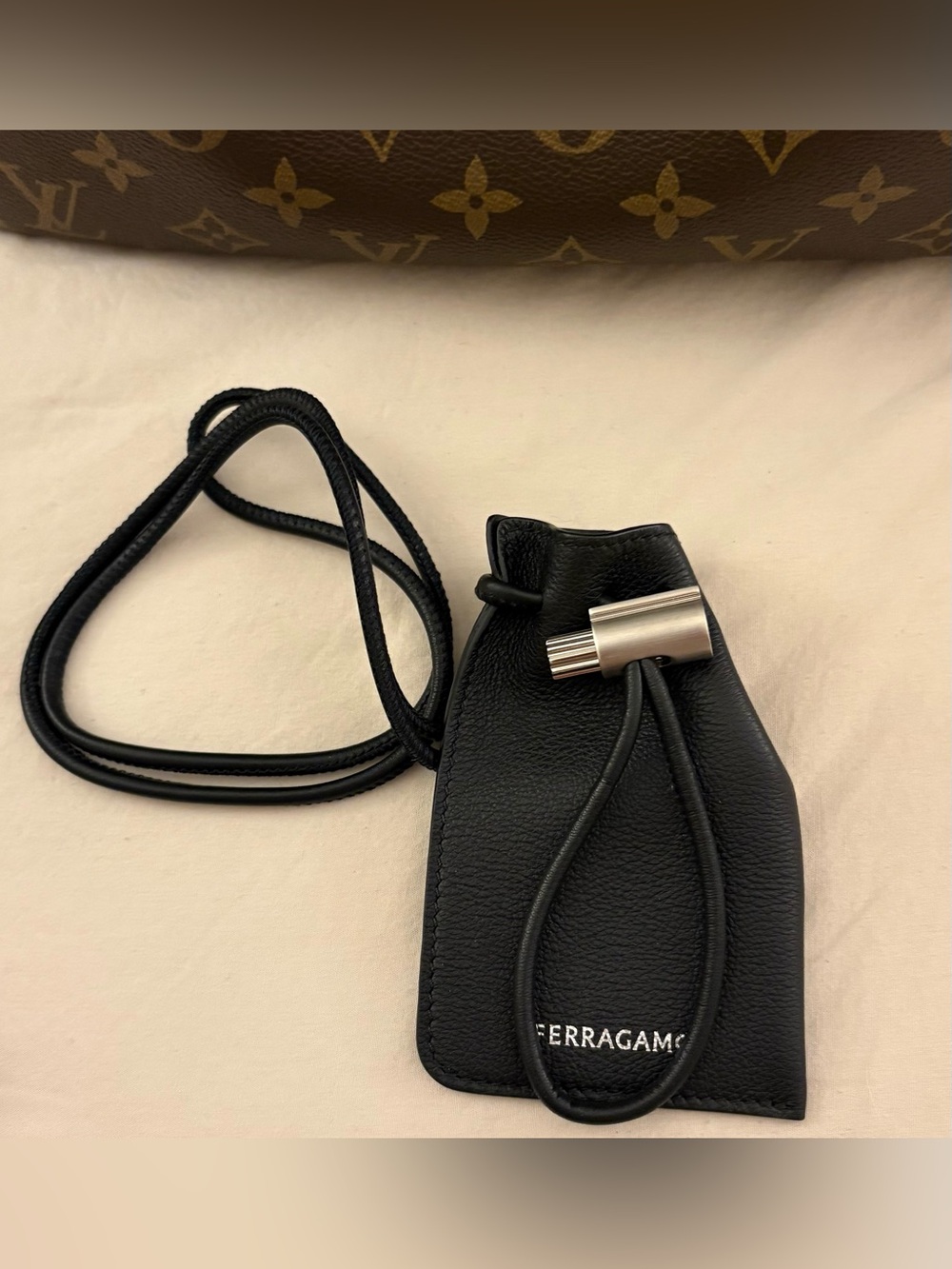 Ferragamo Leather Drawstring Pouch